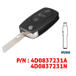 Funkschlüssel-Gehäuse kompatibel für Audi™ A2 (1999–2002) | 4D0837231A | VAU-CIR1AG