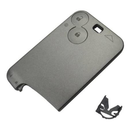 Coque compatible renault carte 2 boutons grise sans lame