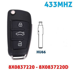 Audi A1 Key - S1 - Q1 - Q3 | rehacer la tecla A1 | 2010 - 2017 | barato| 8X0837220D | Keyfirst