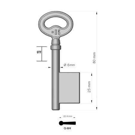 G-M4 - CLES A LARDER LAITON KEYLINE S/6M4 J/AD-9