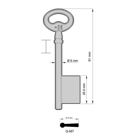 G-M7 - CLES A LARDER LAITON KEYLINE S/6M7 J/AD-10