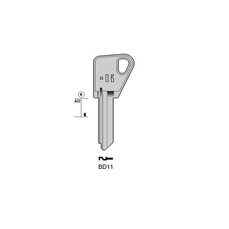 CLES PLATES ACIER KEYLINE S/BD6 J/BRI-6D