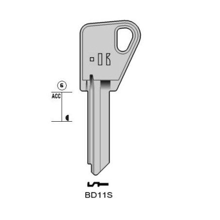 BD11S - CLES PLATES ACIER KEYLINE S/B6R J/BRI-6I