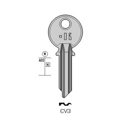 CV3 - CLES PLATES ACIER KEYLINE S/CVL3 J/CVL-5D