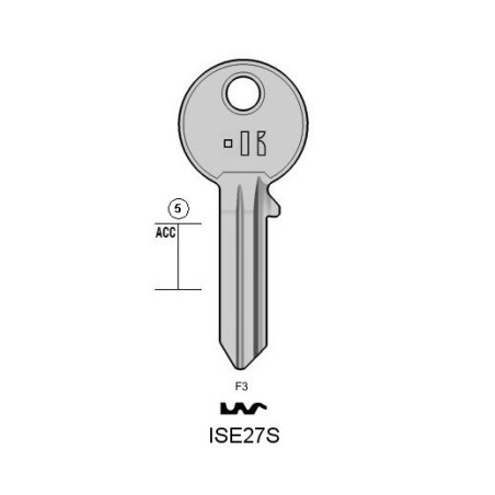 ISE27S - CLES PLATES ACIER KEYLINE S/IE27R J/IS-15