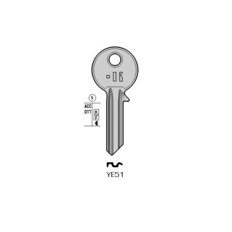 YE51 - CLES PLATES ACIER KEYLINE S/YA1 J/YA-6D