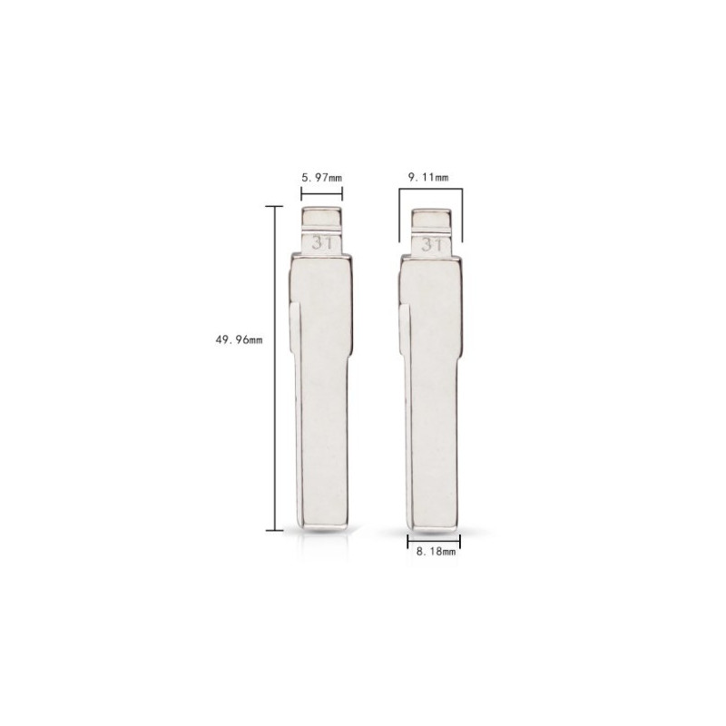 Lame compatible Volkswagen-Audi-Seat-Skoda télécommande universelle Keydiy - Xhorse| | HU66 | 31 dimensions