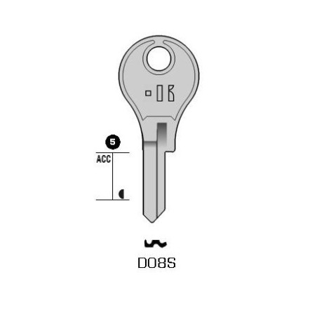 DO8S - CLES PLATES ACIER KEYLINE S/DM8R J/DOM-1I, DOM-35