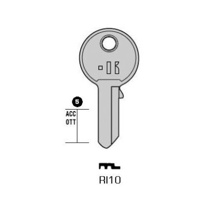 RI10 - CLES PLATES ACIER KEYLINE S/RO4, RO50 J/RO-7D