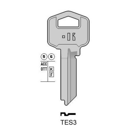 TES3 - CLES PLATES ACIER KEYLINE S/TE3 J/TE-7D