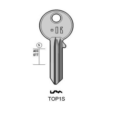 TOP1S - CLES PLATES ACIER KEYLINE S/TOP1R J/ABU-14, ABU14