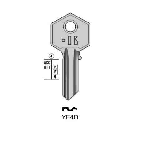 YE4D - CLES PLATES ACIER KEYLINE S/YA6 J/YA-2D