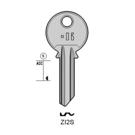 ZI2S - CLES PLATES ACIER KEYLINE S/ZE1 J/ZE-5D