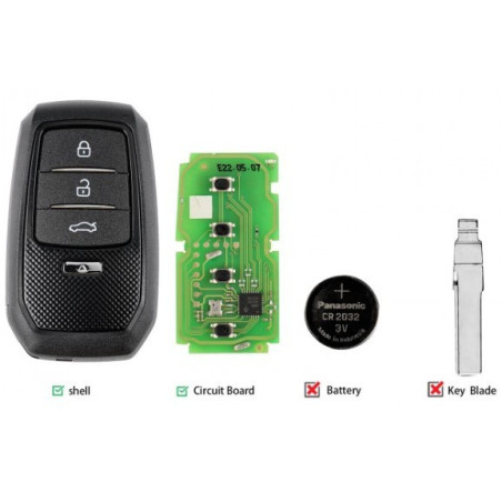 Clé Télécommande Universelle Mains Libres XHORSE XSTO01EN Compatible TOYOTA