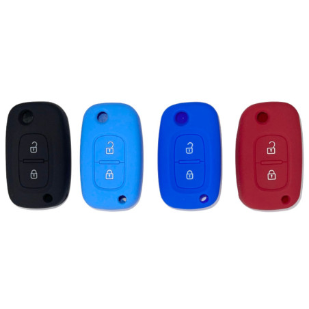 Housse Silicone 2 Boutons Compatible pour Clé Rétractable Renault 