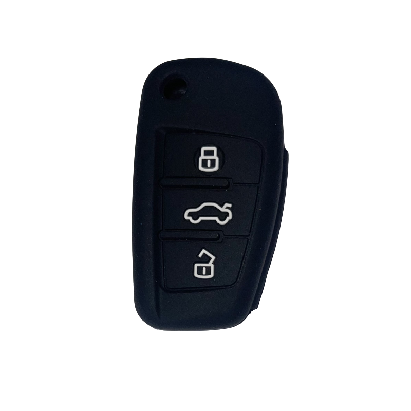 Housse Silicone 3 Boutons Compatible pour Clé Rétractable Audi