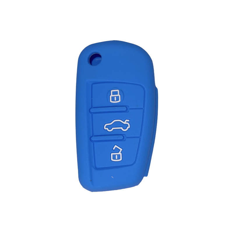 Housse Silicone 3 Boutons Compatible pour Clé Rétractable Audi