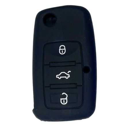 Housse Silicone 3 Boutons Compatible pour Clé Rétractable VW - Skoda - Seat - Audi