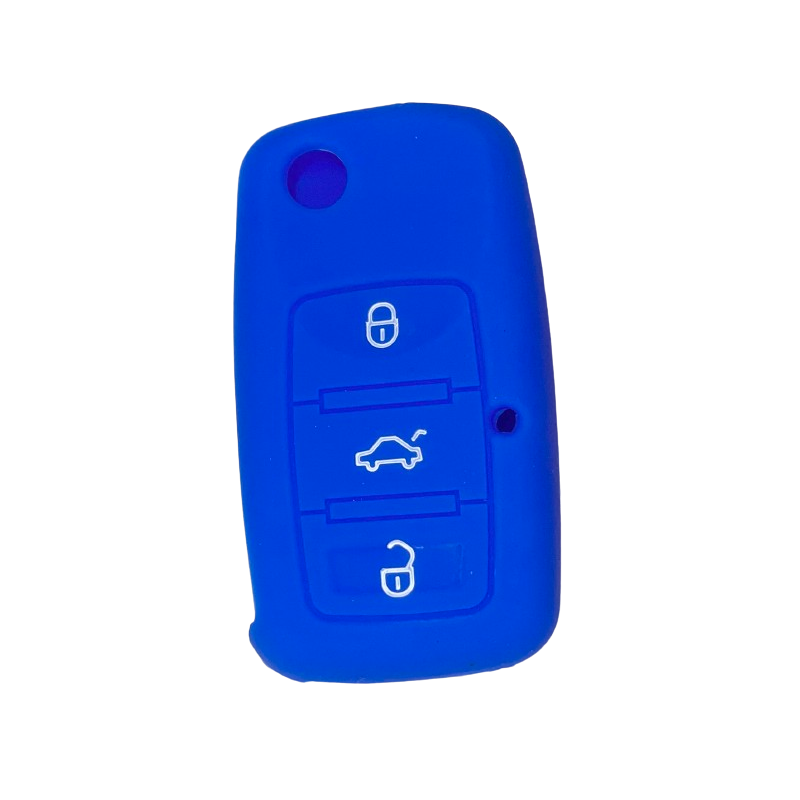 Housse Silicone 3 Boutons Compatible pour Clé Rétractable VW - Skoda - Seat - Audi