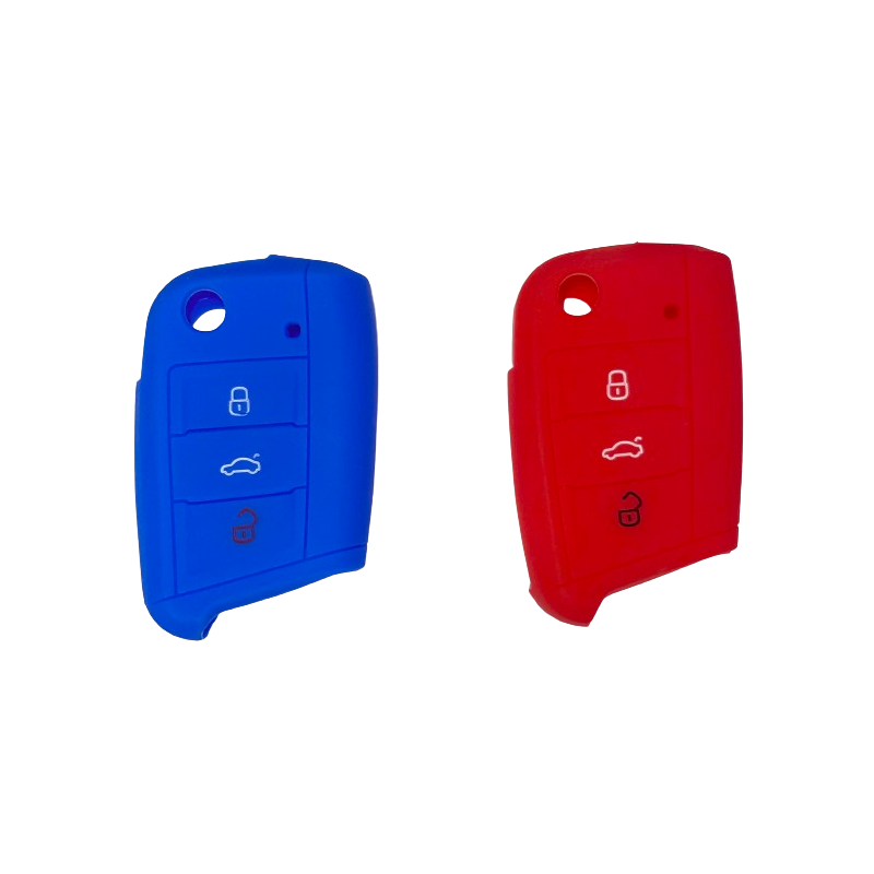 Housse Silicone 3 Boutons Compatible pour Clé Rétractable MQB - VW - Skoda - Seat - Audi