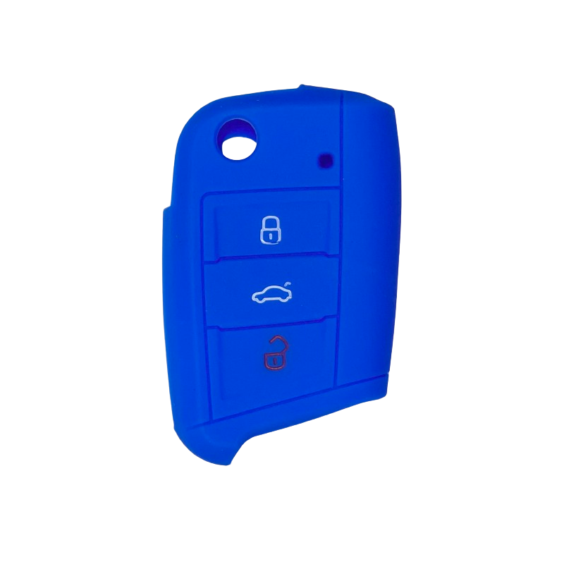 Housse Silicone 3 Boutons Compatible pour Clé Rétractable MQB - VW - Skoda - Seat - Audi