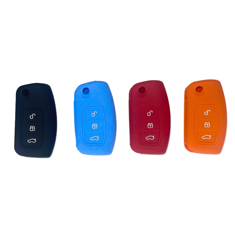 Housse Silicone 3 Boutons Compatible pour Clé Rétractable Ford
