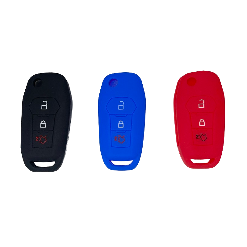 Housse Silicone 3 Boutons Compatible pour Clé Rétractable Ford