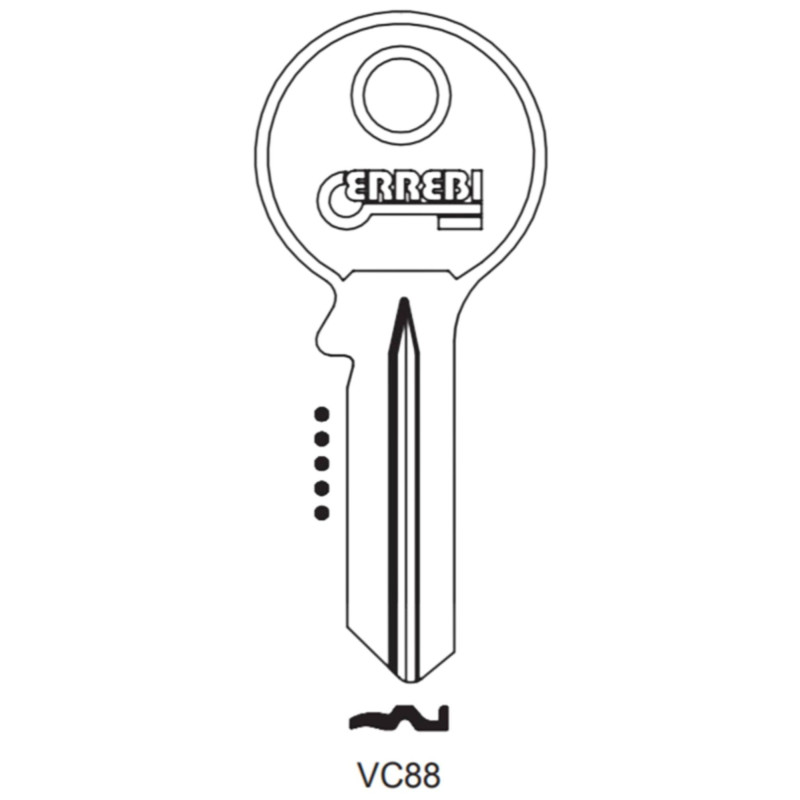 VC88 - CLES PLATES ACIER ERREBI KL/VC26 S/VAC151 JMA/VA-75D