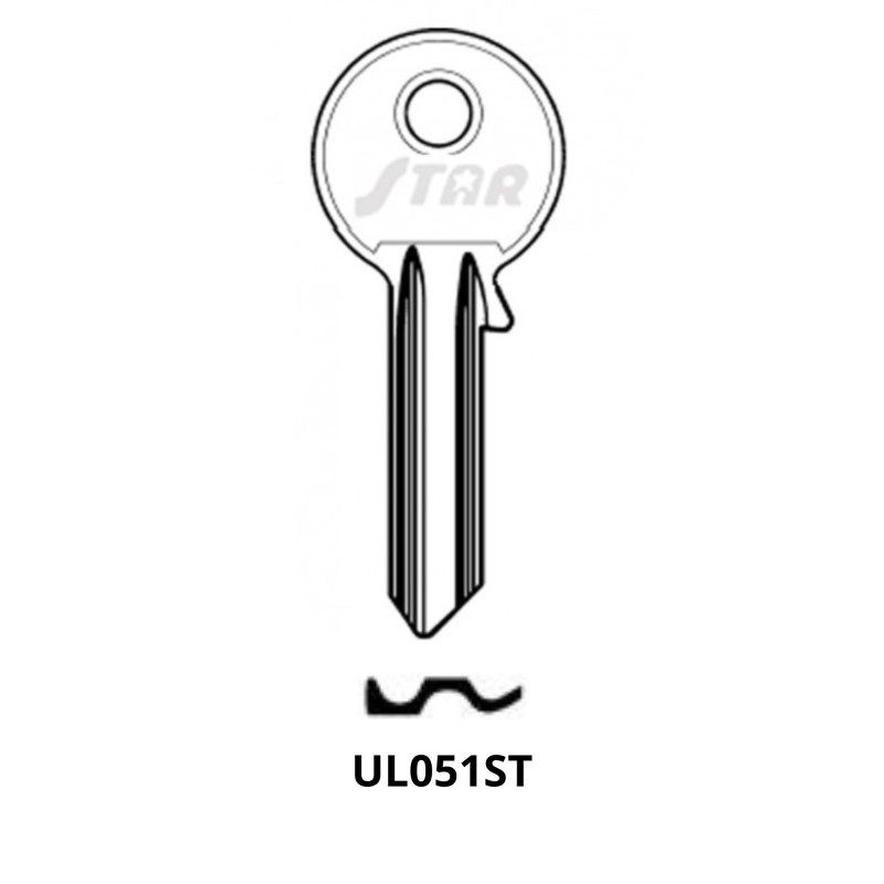 UL051ST - CLES PLATES ACIER STAR KL/UN5S JMA/U-5I