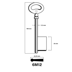 6M12 - CLES A LARDER LAITON SILCA KL/G-M12 JMA/AD-8