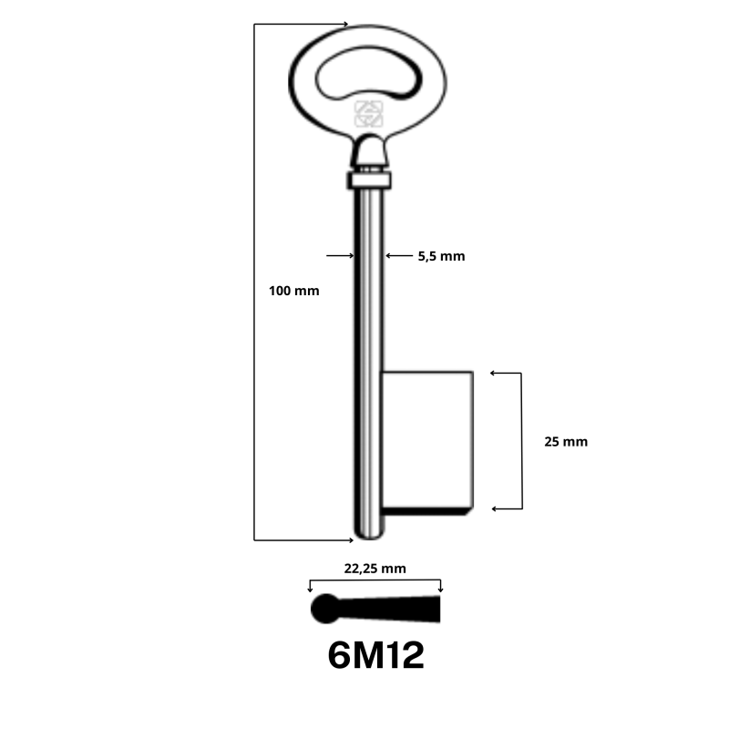 6M12 - CLES A LARDER LAITON SILCA KL/G-M12 JMA/AD-8