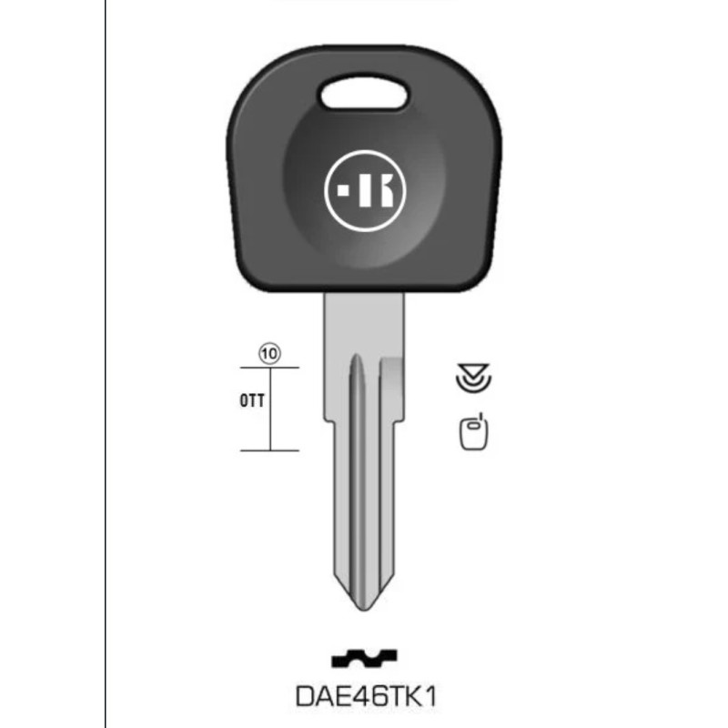 DAE46TK - CLE AUTO KEYLINE POD KEY AVEC TIROIR TRANSPONDEUR
