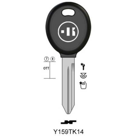 Y159TK - CLE AUTO KEYLINE POD KEY AVEC TIROIR TRANSPONDEUR