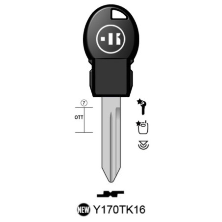 Y170TK - CLE AUTO KEYLINE POD KEY AVEC TIROIR TRANSPONDEUR