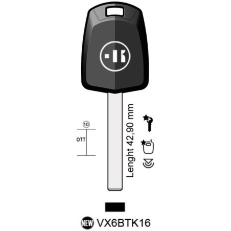 VX6BTK - CLE AUTO KEYLINE POD KEY AVEC TIROIR TRANSPONDEUR