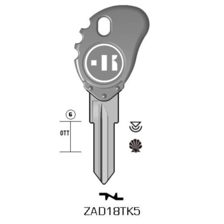 ZAD18U - CLE AUTO KEYLINE POD KEY AVEC TIROIR TRANSPONDEUR POUR MOTO HONDA