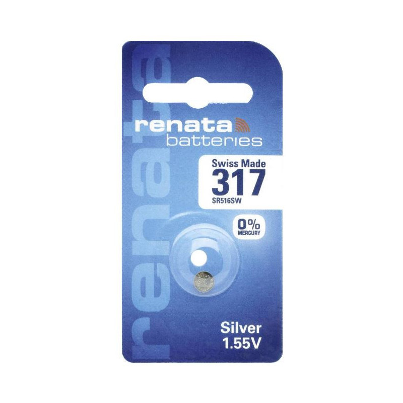 Pile bouton 317 oxyde d'argent 1,55 V 10,5 mAh
