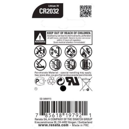 Pile bouton Lithium CR2032