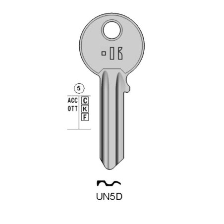 UN5D - CLE PLATE ACIER KEYLINE J/ U-5D S/ UL050