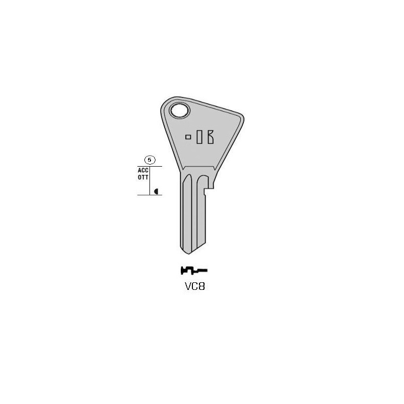 VC8 - CLES PLATES ACIER KEYLINE S/VAC48 J/VA-36