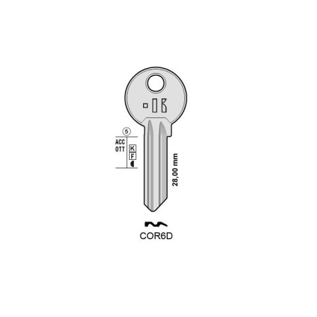 CLES PLATES ACIER KEYLINE S/CB6 J/COR-1D