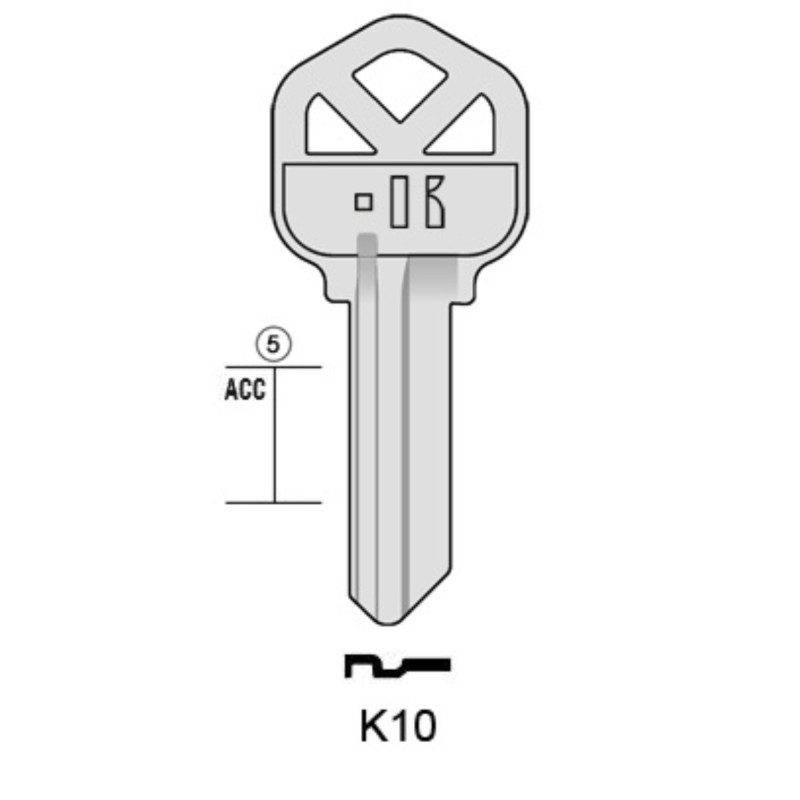K10 - CLES PLATES ACIER KEYLINE S/KS1 J/KWI-1