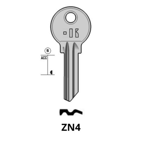 ZN4 - CLES PLATES ACIER KEYLINE S/CA8 J/CA-6D