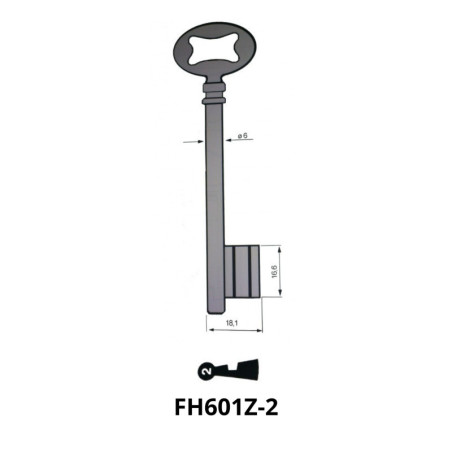 FH601Z-2 - CLE A CHIFFRE