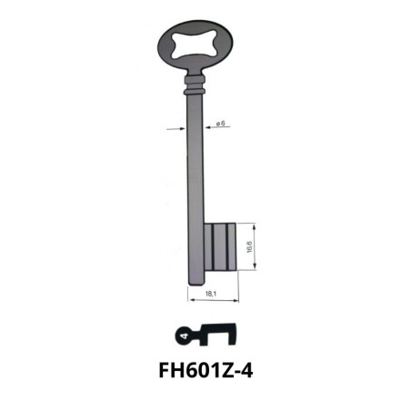 FH601Z-4 - CLE A CHIFFRE