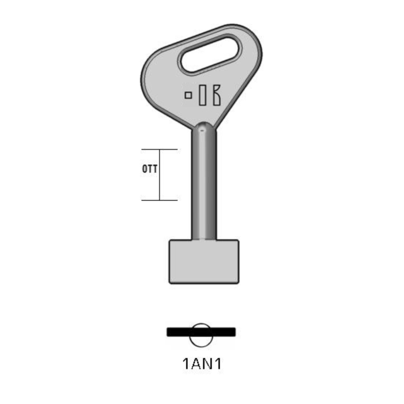 1AN1 - Clé KEYLINE à double pannetons