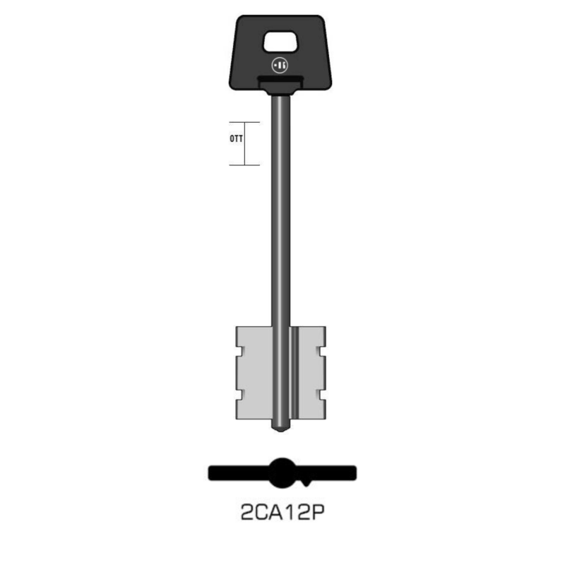2CA12P - Clé KEYLINE à double pannetons S/ 5CS12P JMA/ CI-9PG