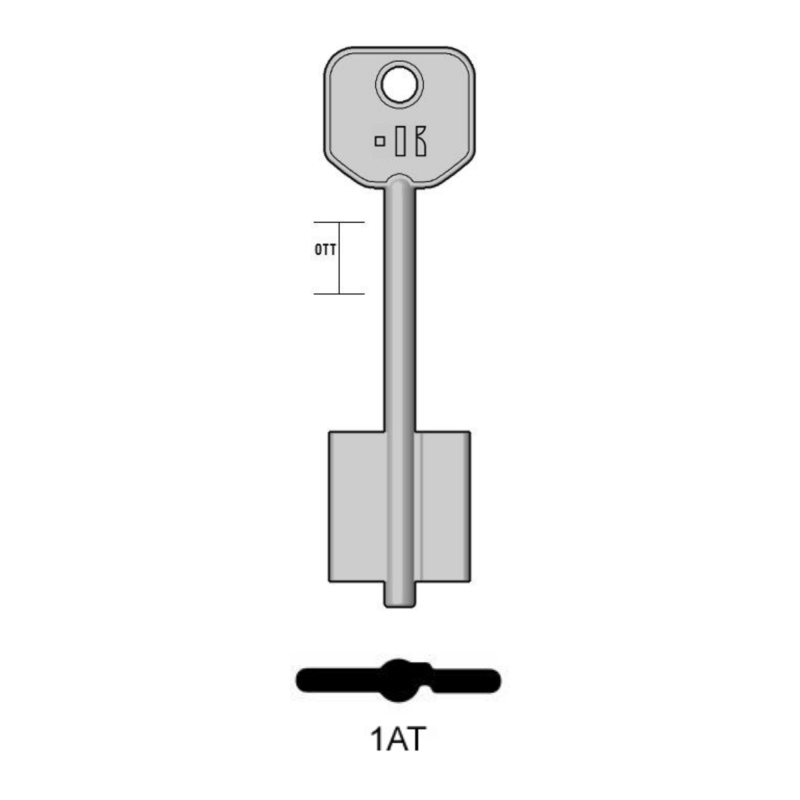 1AT - Clé KEYLINE à double pannetons S/ 5AT1 JMA/ ATR-2G