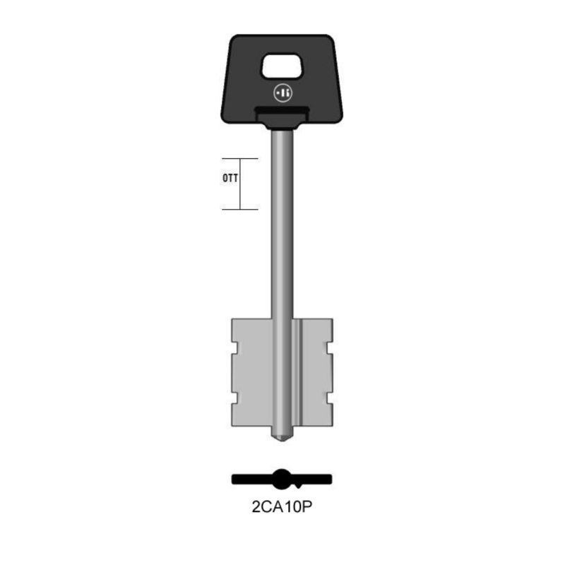 2CA10P - Clé KEYLINE à double pannetons S/ 5CS10P JMA/ CI-5PG