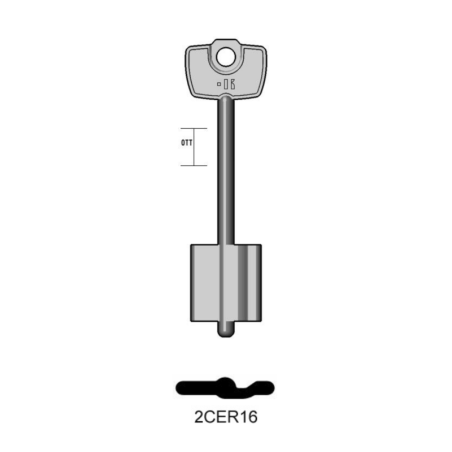 2CER16 - Clé KEYLINE à double pannetons S/ 5C4 JMA/ CRT-12G 2CER16 - Clé KEYLINE à double pannetons S/ 5C4 JMA/ CRT-12G